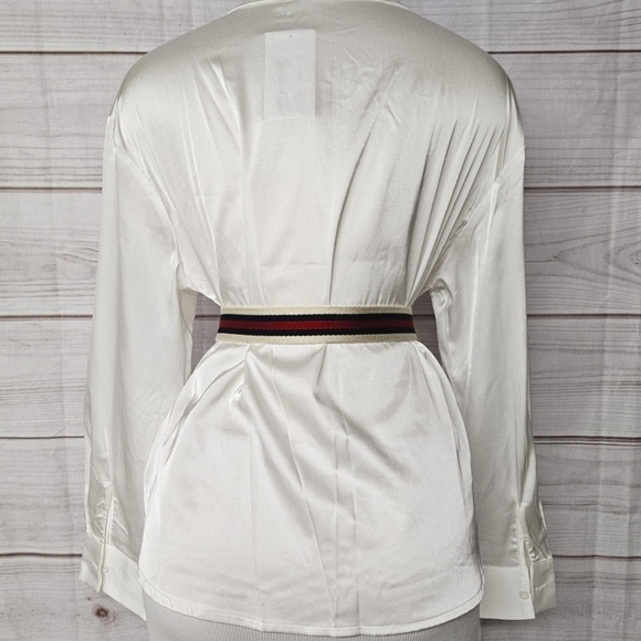 Gucci Nylon And Leather Belt In Cream Navy And Red Size 32 / 80 main image 8